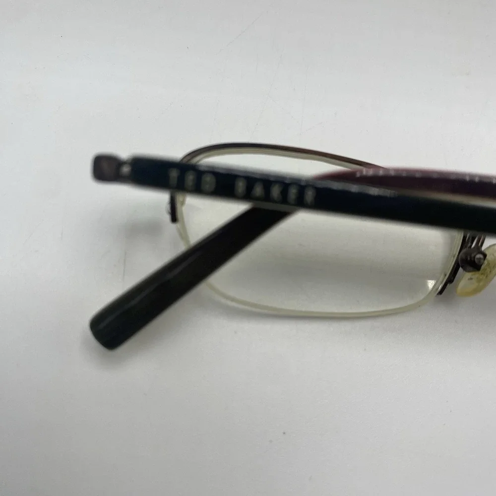 Ted Baker Eyeglasses FRAME ONLY Scuffler B113 Half Rim 46-20-135 Brown Gold 560